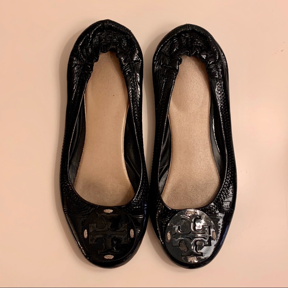 Tory Burch Black Patent Leather Flats